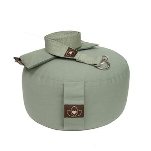 Lotus Pakket meditatiekussen, oogkussen en riem asgroen - Lotus