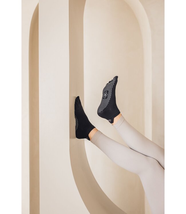 Yoga/pilates teensokken antislip zwart - Lotus