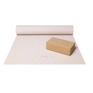 Lotus Basispakket yogamat en blok - sand