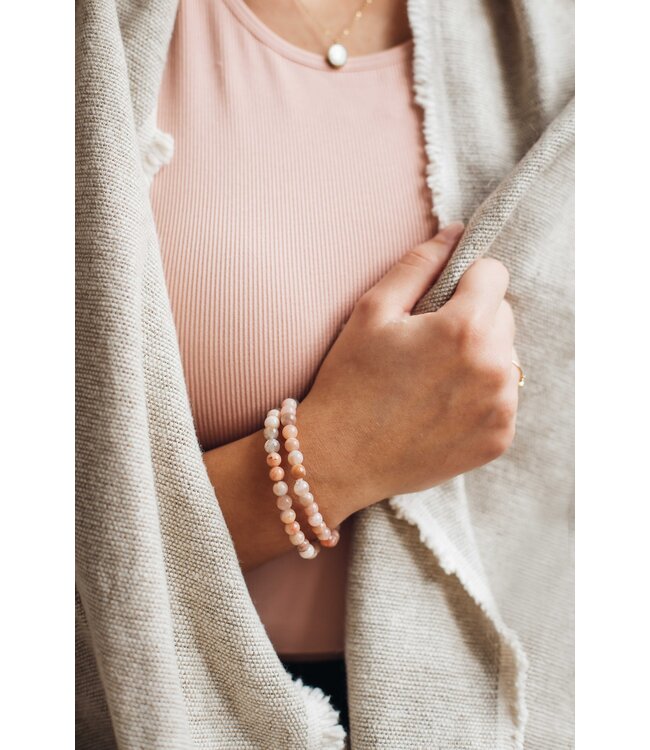 Roze maansteen armband - Pure