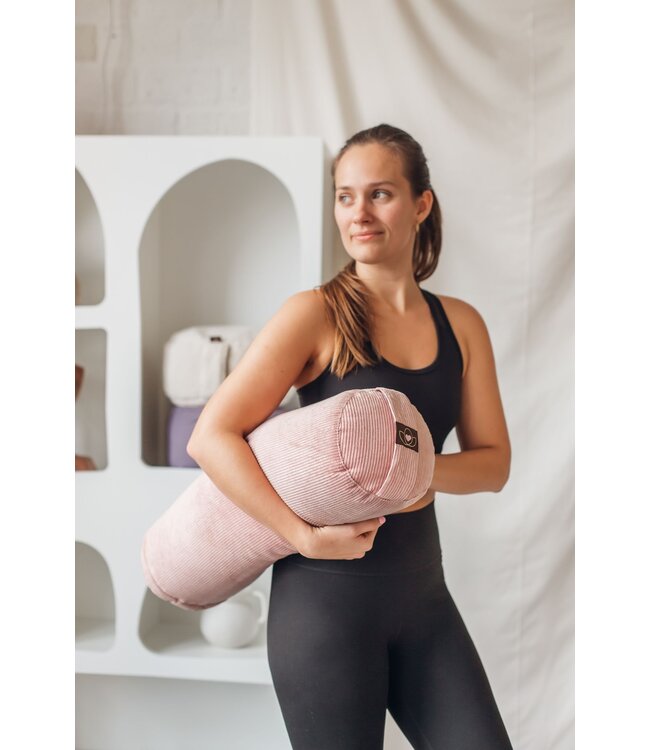 Bolster eco rib oudroze rond - Lotus
