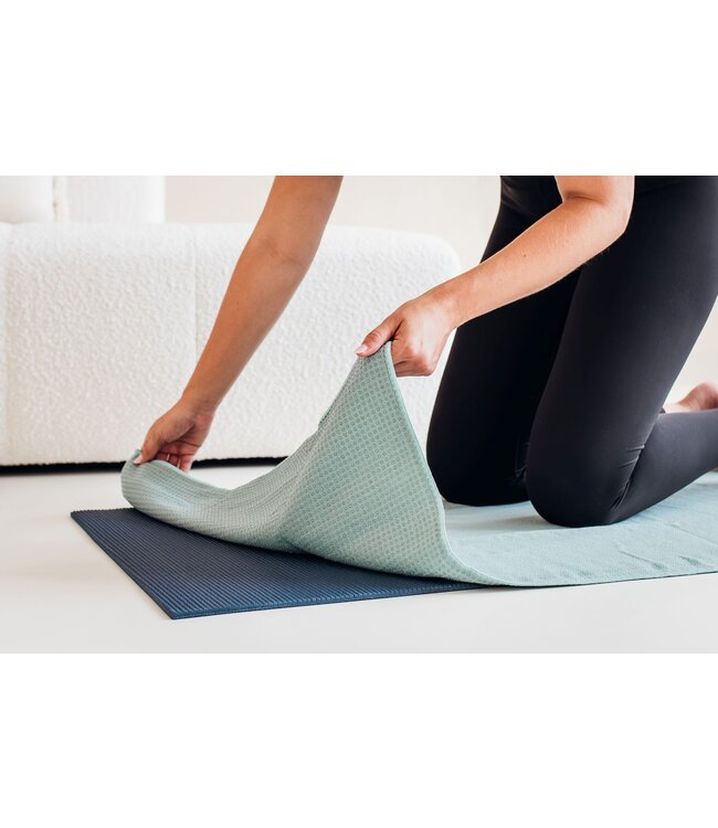 Yoga handdoek antislip asgroen - Lotus