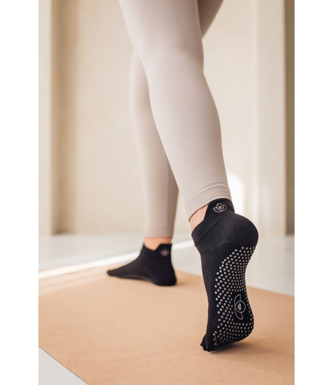 Yoga/pilates teensokken antislip zwart - Lotus