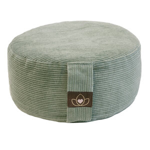 Lotus Meditatiekussen eco rib asgroen rond - Lotus