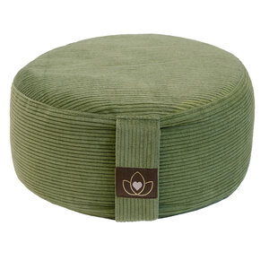 Lotus Meditatiekussen eco rib olijfgroen rond - Lotus