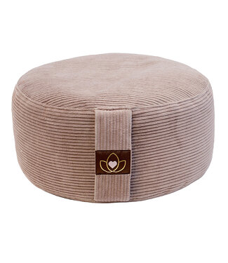 Lotus Meditatiekussen eco rib taupe rond - Lotus Lotus Meditatiekussen eco rib taupe rond - Lotus