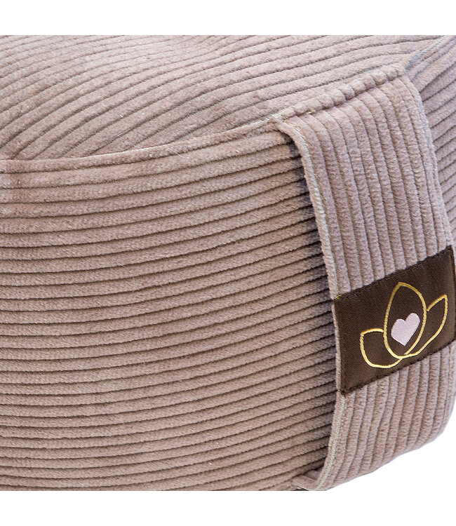 Meditatiekussen eco rib taupe rond - Lotus
