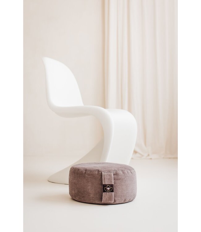 Meditatiekussen eco rib taupe rond - Lotus