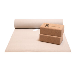 Lotus Basispakket yogamat en blokken - beach sand
