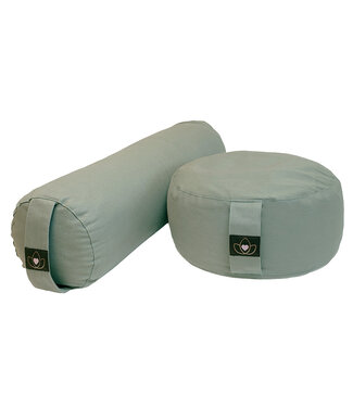 Lotus Pakket bolster en meditatiekussen - asgroen