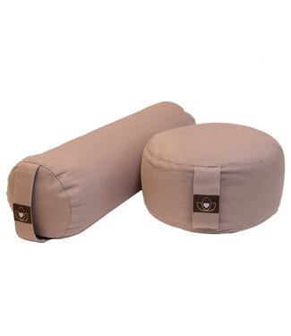 Lotus Pakket bolster en meditatiekussen - taupe
