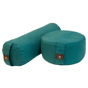 Lotus Pakket bolster en meditatiekussen - donkergroen