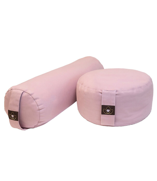 Pakket bolster en meditatiekussen - oudroze