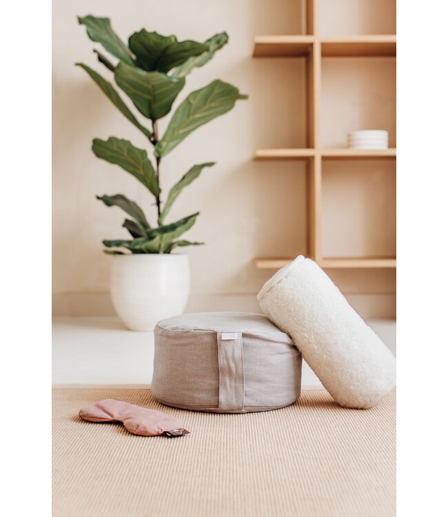 Meditatiekussen rond natuurlijk linnen - Pure
