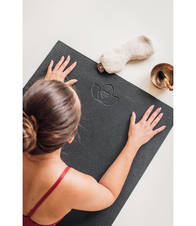 Yogamat sticky extra lang zwart - 200 cm - Lotus