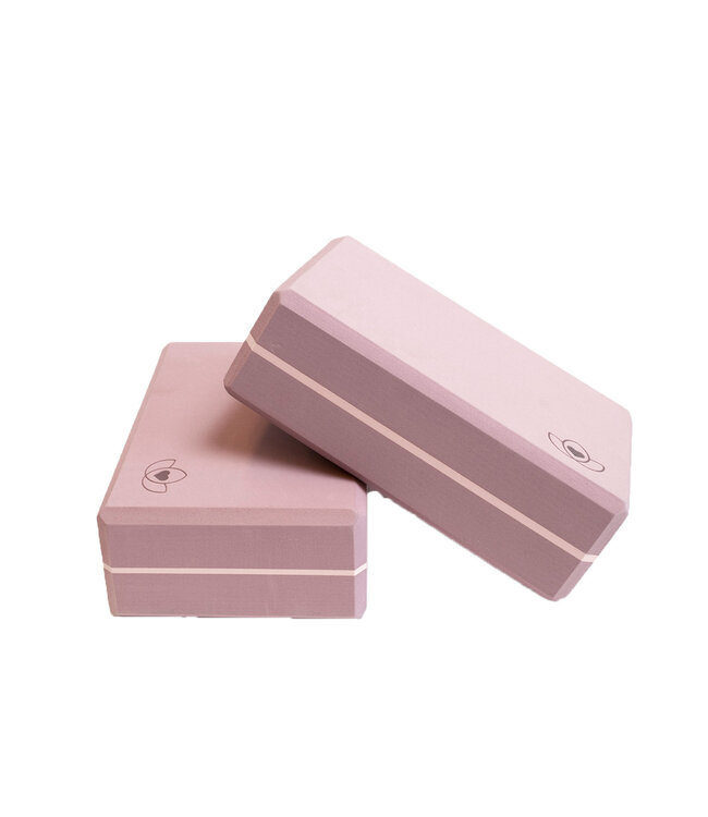 Yoga blok high density lavendelpaars - Lotus - 2 stuks