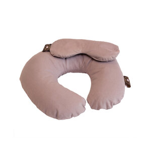 Lotus Set nekkussen en oogkussen taupe - Lotus