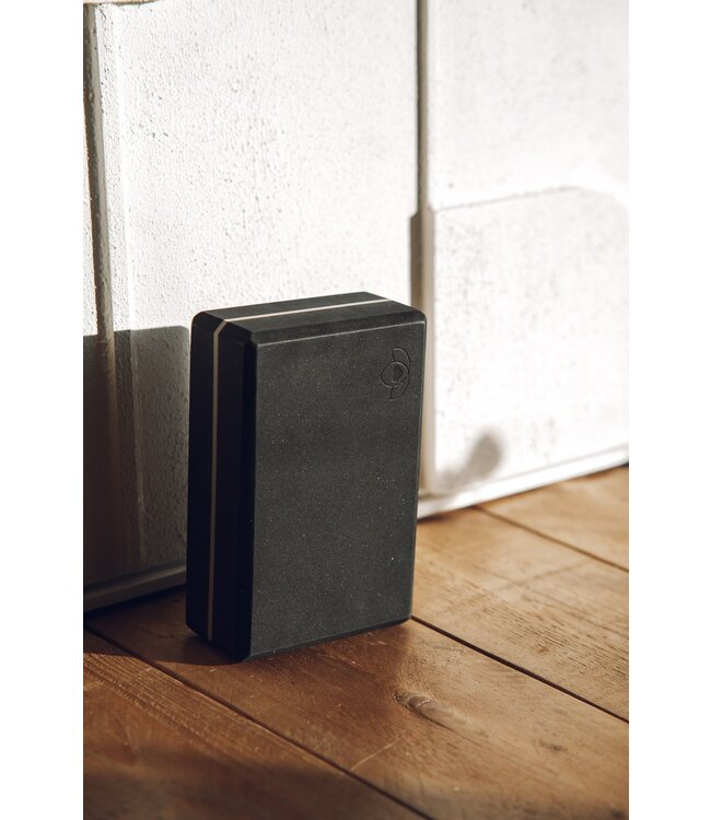 Yoga blok high density zwart - Lotus - 2 stuks