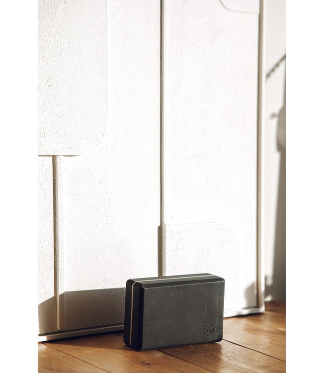 Yoga blok high density zwart - Lotus - 2 stuks