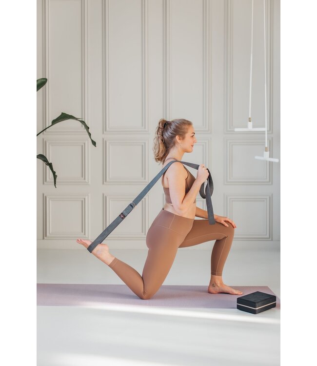 Yoga blok high density zwart - Lotus - 2 stuks