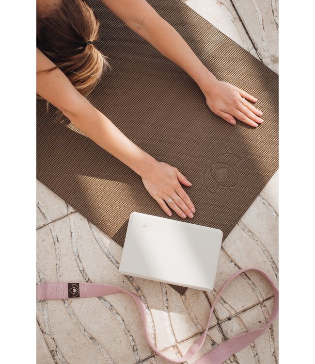 Yoga blok high density creme - Lotus - 2 stuk