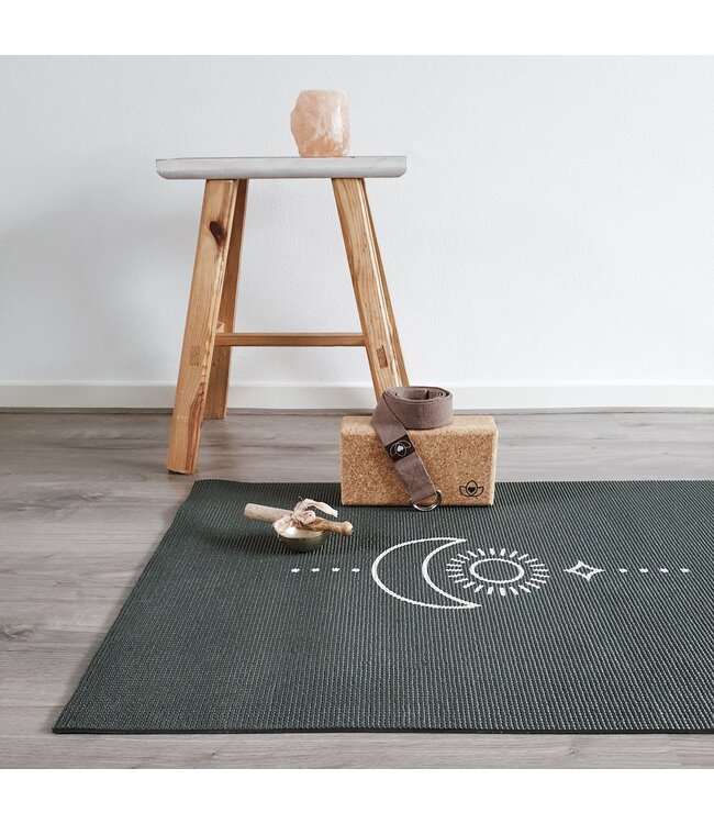 Yogamat sticky extra dik balance antraciet - Lotus