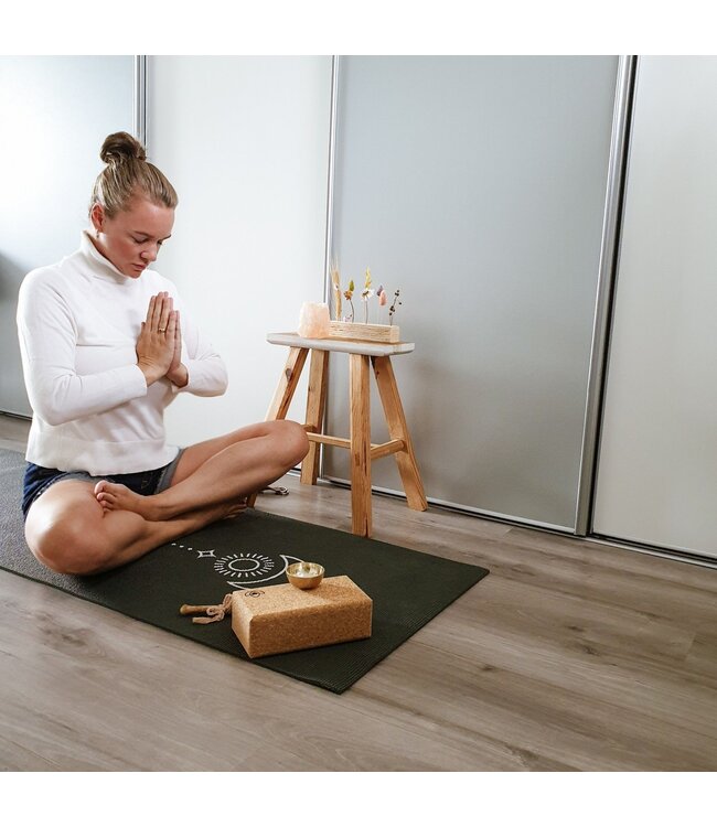Yogamat sticky extra dik balance antraciet - Lotus