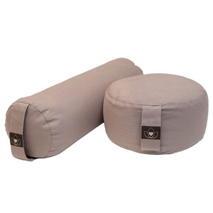 Lotus Pakket bolster en meditatiekussen - taupe