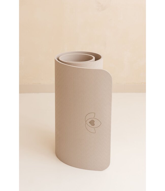 Pilatesmat TPE extra dik 10 mm sand - Lotus