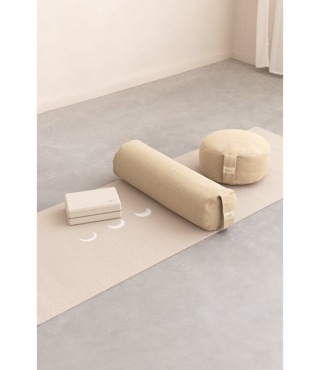 Meditatiekussen eco jute bruin rond - Pure