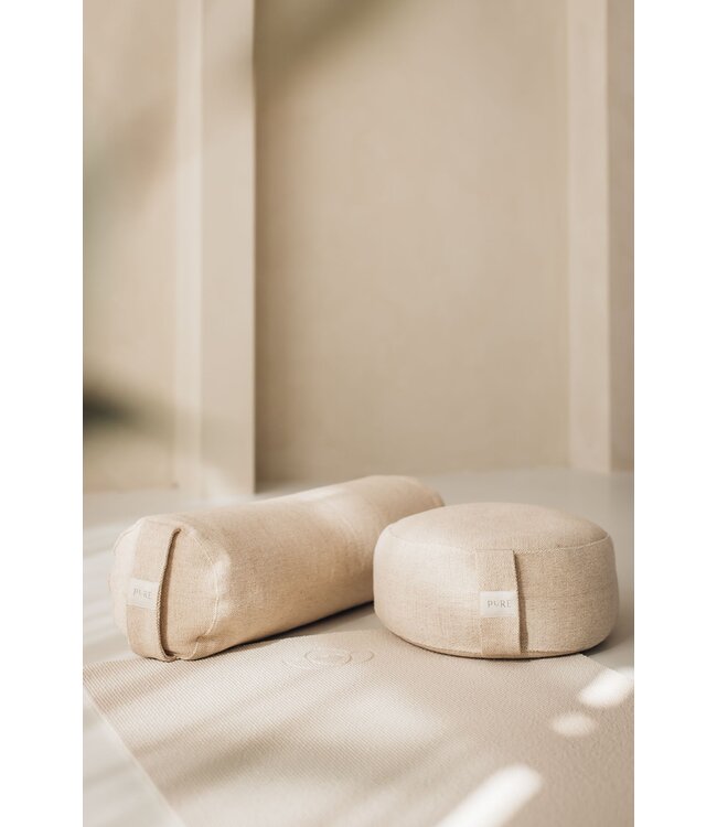 Meditatiekussen eco jute naturel rond - Pure