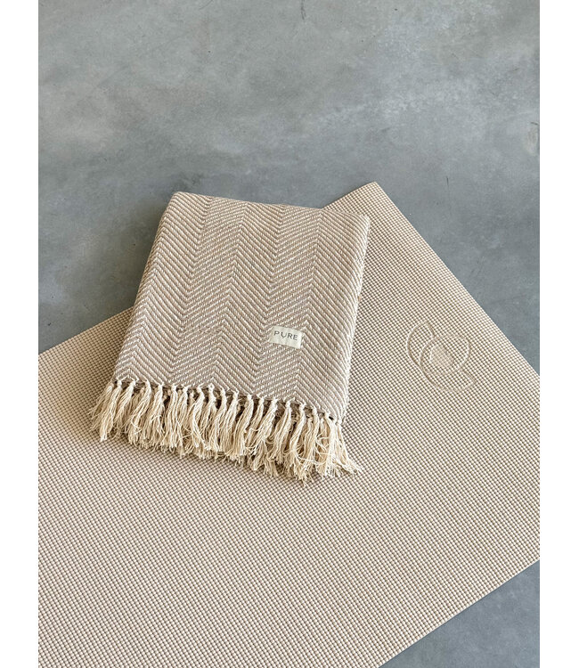 Yoga deken visgraat taupe - Pure