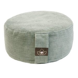 Lotus Meditatiekussen eco rib asgroen rond - Lotus