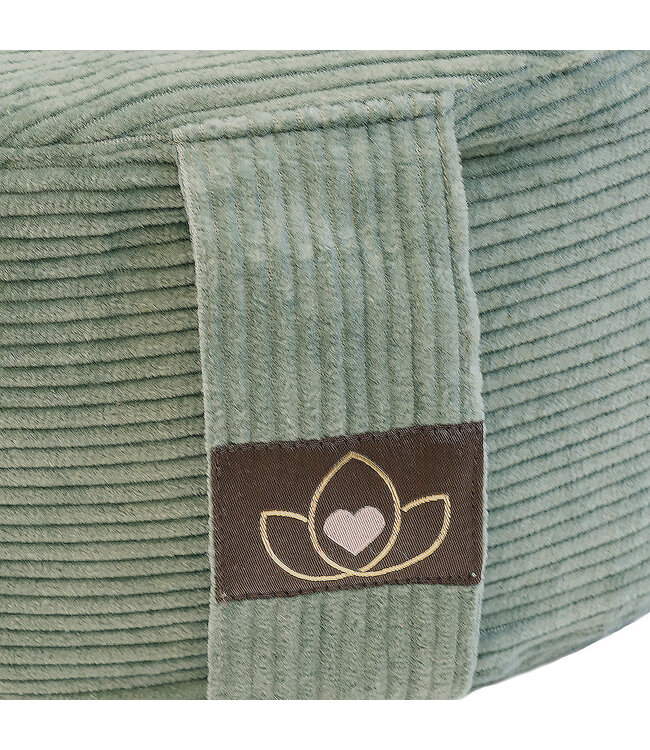 Meditatiekussen eco rib asgroen rond - Lotus