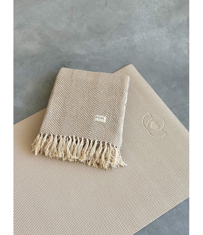 Yoga deken visgraat taupe - Pure