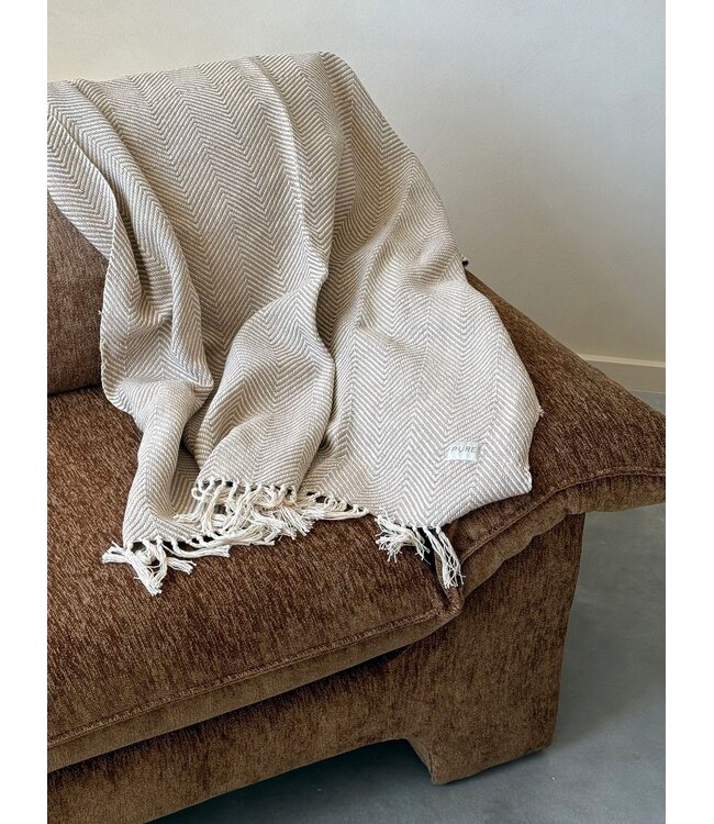 Yoga deken visgraat taupe - Pure