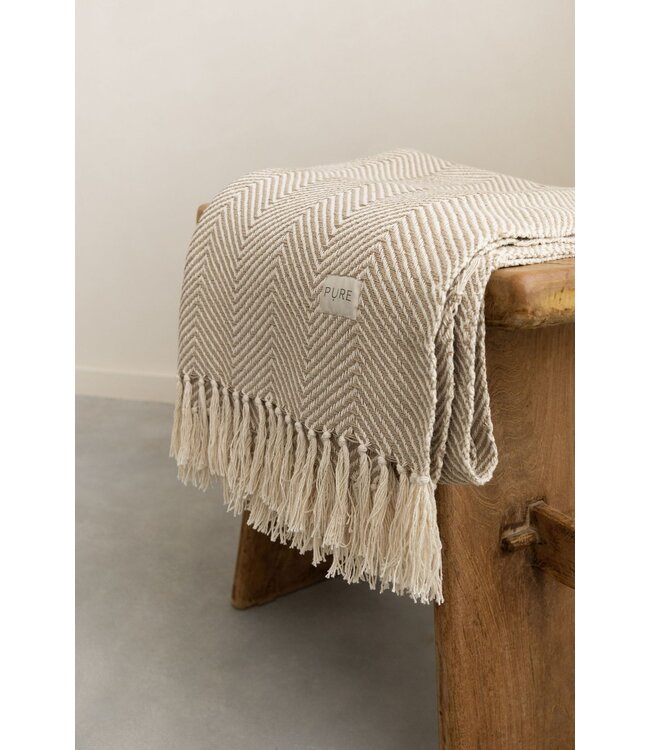 Yoga deken visgraat taupe - Pure