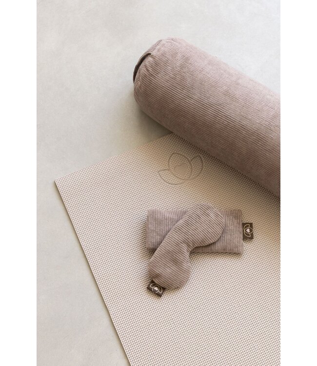 Bolster eco rib taupe rond - Lotus