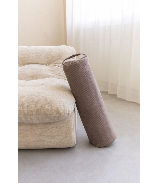 Bolster eco rib taupe rond - Lotus