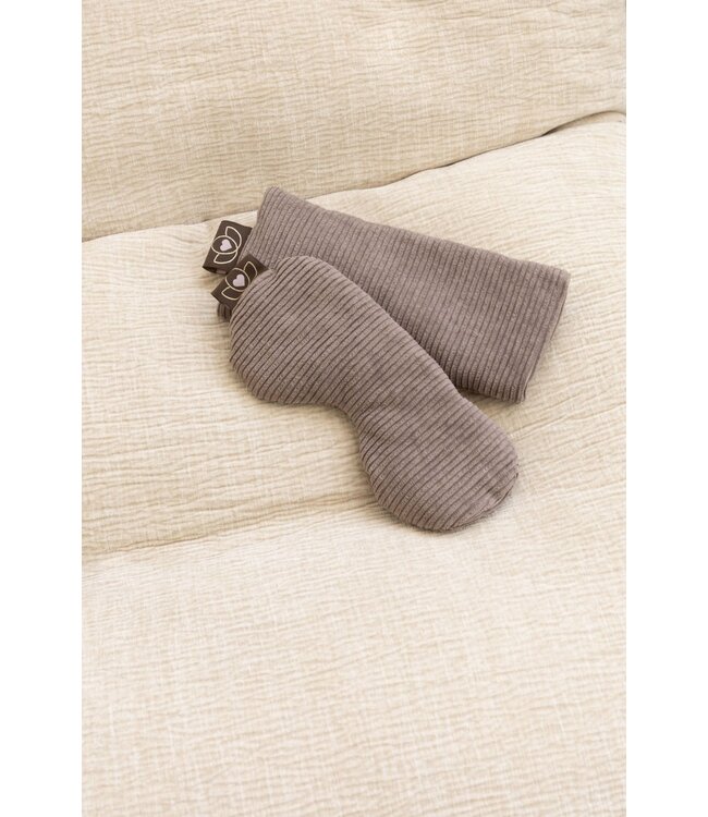 Oogkussen rib lavendel gevormd taupe eco - Lotus