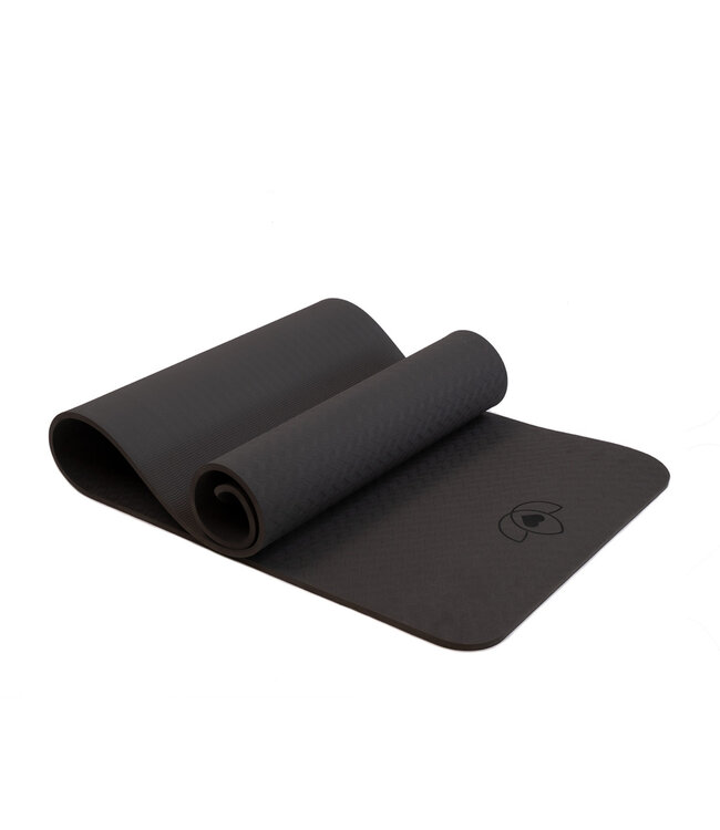 Pilates mat TPE extra dik 10 mm zwart - Lotus