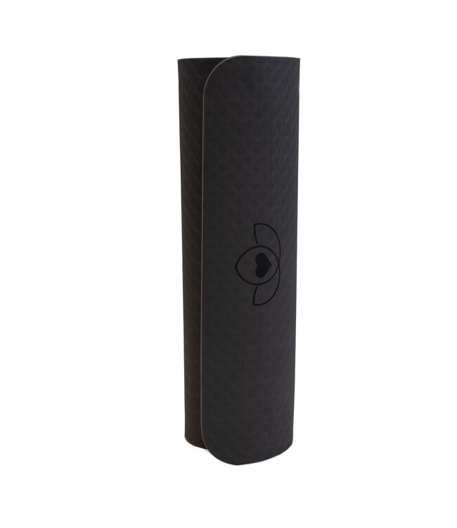 Pilates mat TPE extra dik 10 mm zwart - Lotus