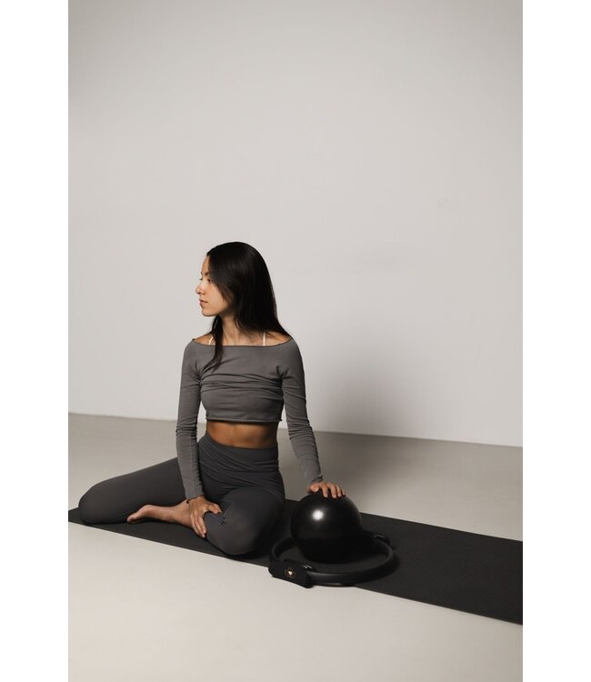Pilates mat TPE extra dik 10 mm zwart - Lotus