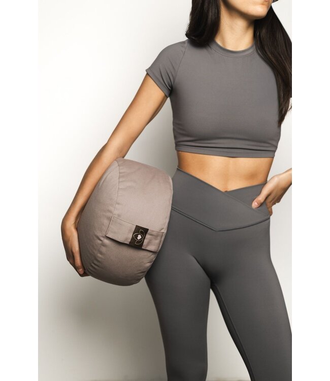 Meditatiekussen eco taupe rond - Lotus