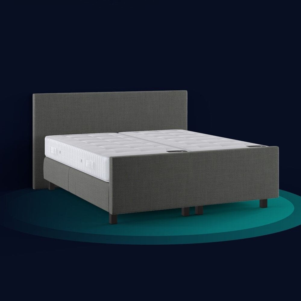 Pullman elektrische boxspring met voetbord zwart