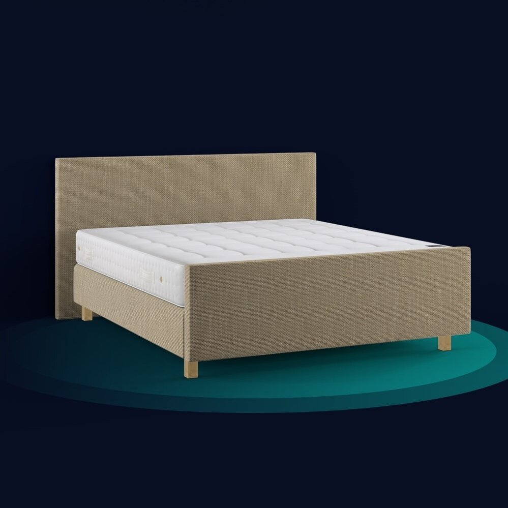 Pullman boxspring met voetbord beige
