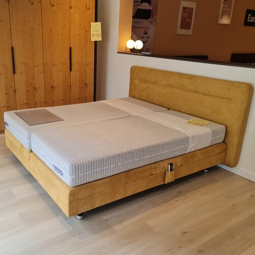 Sleepfast Showmodel Bas Boxspring geel 180x200 elektrisch