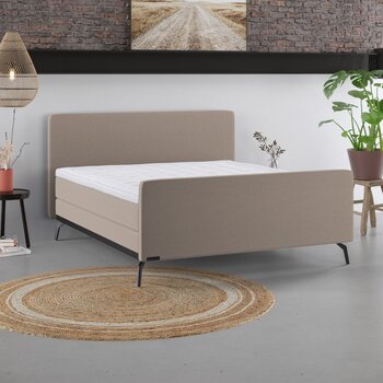 Caresse 3060 vlak 180x210 polonia beige 06, 2x matras pocket 500 firm, Topper: Gel-foam