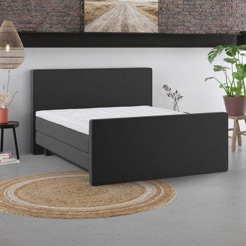 Caresse Boxspring 6060 vlak 180x210 - Stof Sunday Middle Grey 35 - Matrassen: 2x Pocket500 Firm -Topper: 735 HR koudschuim 9 cm Caresse Boxspring 6060 vlak 180x210 - Stof Sunday Middle Grey 35 - Matrassen: 2x Pocket500 Firm -Topper: 735 HR koudschuim 9 cm
