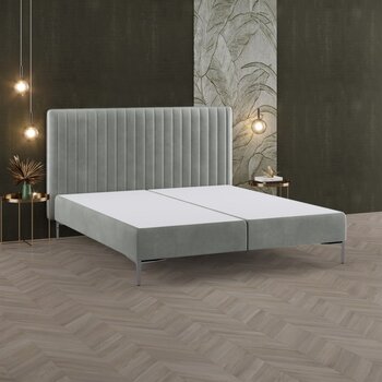 Sleepfast Onderstel boxspring vlak 180x200 - Hoofdbord: Desire - Stof: Adore 214 Herb - Poten: Nickel 18 cm
